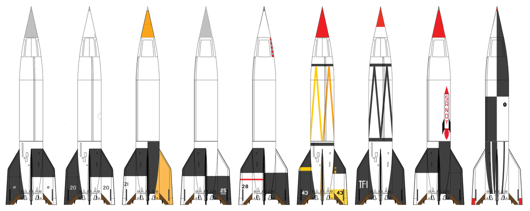 1/24 Scale V-2/A4 Plastic Model Assembly Kit Two-Pack